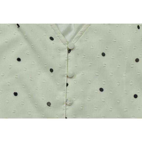 NEW Lane Bryant Women's Blouse Plus Size 22/24 Polka Dot White V-Neck - Picture 6 of 8
